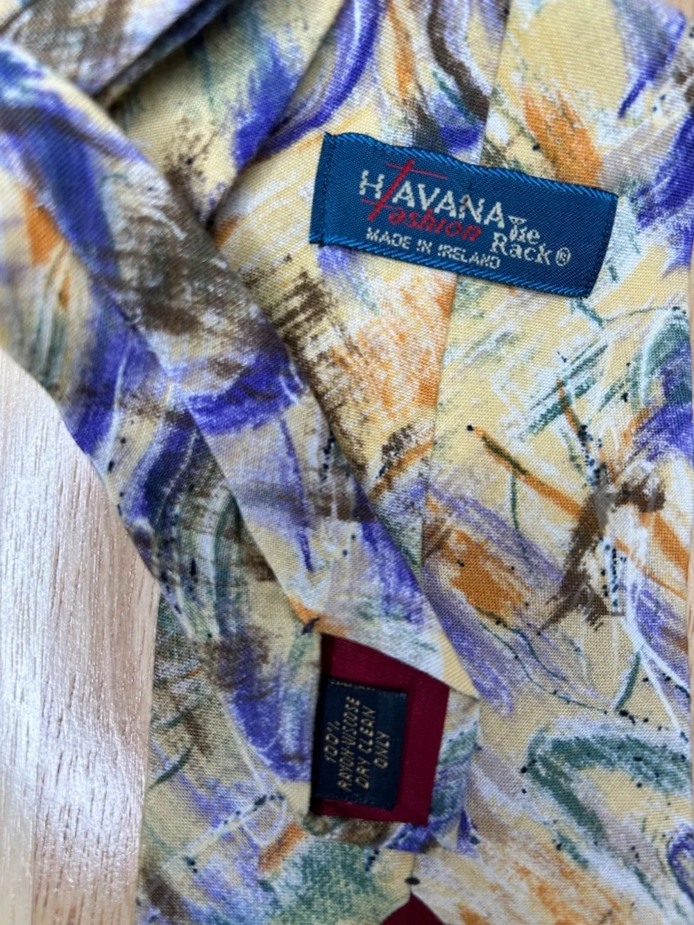 ‼️RARE‼️ Havana Fashion Abstract Pattern Multicolor Tie Viscose MADE in IRELAND!